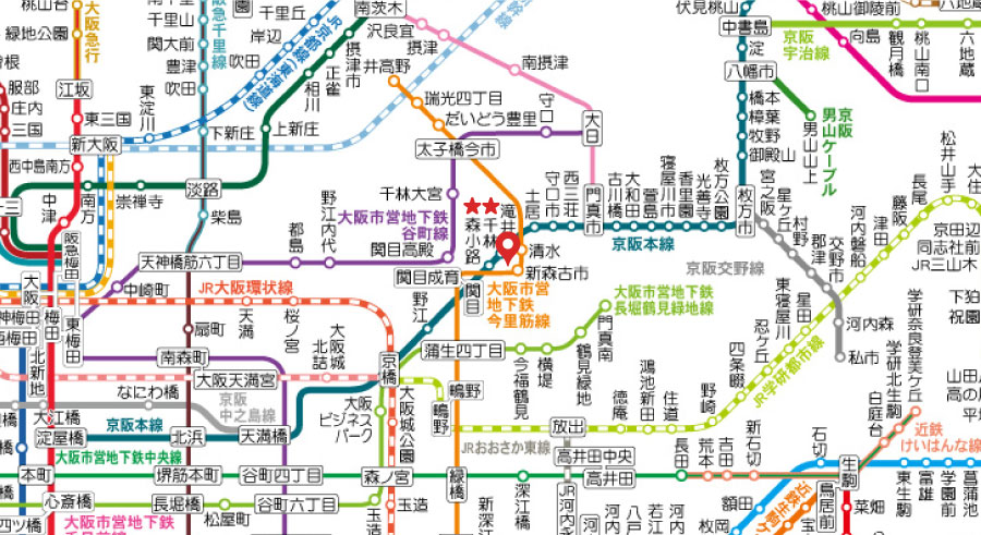 電車でお越しの方 ミナミ工芸大阪本社